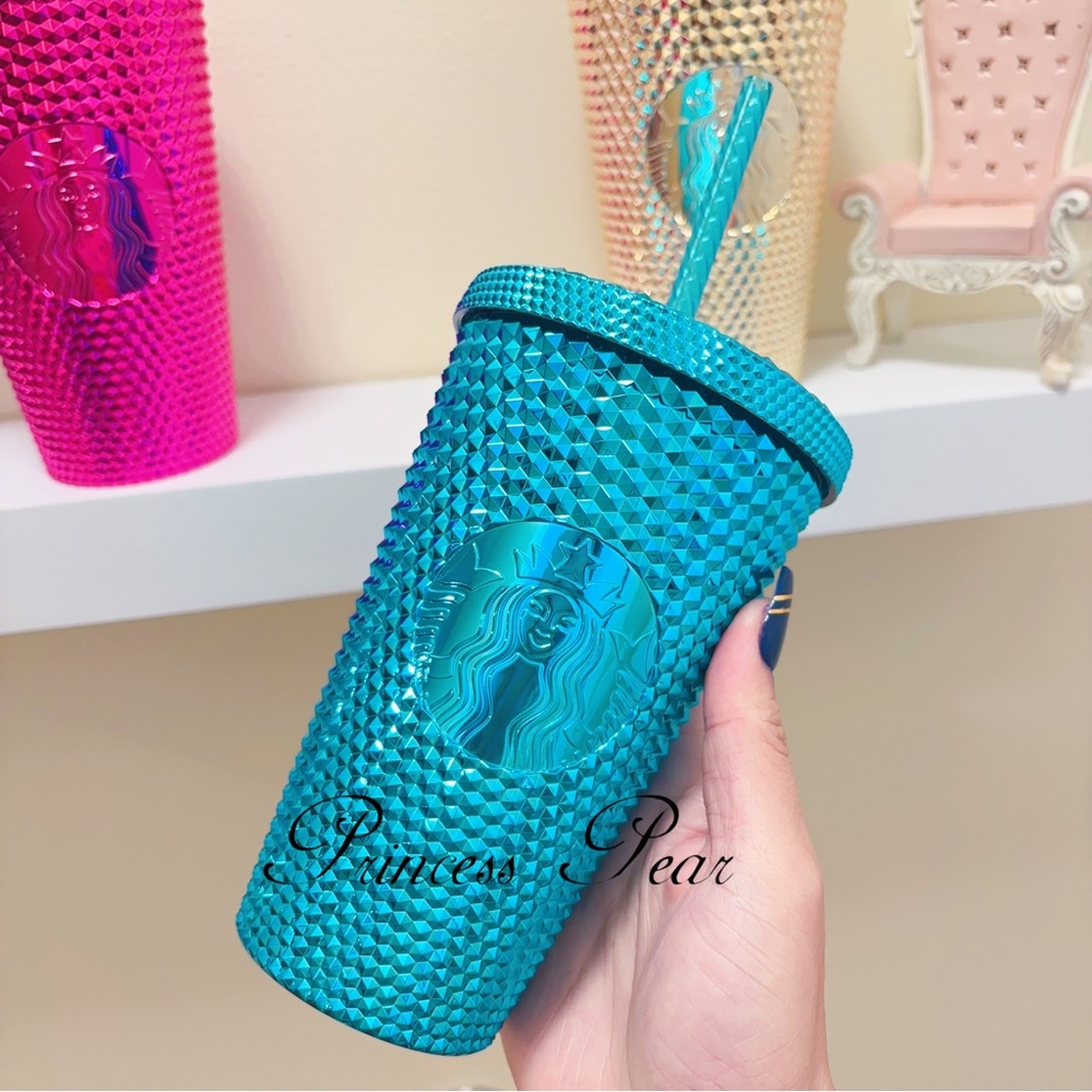3x Starbucks Chrome Bling Studded tumbler 16 oz - Picture 5 of 10